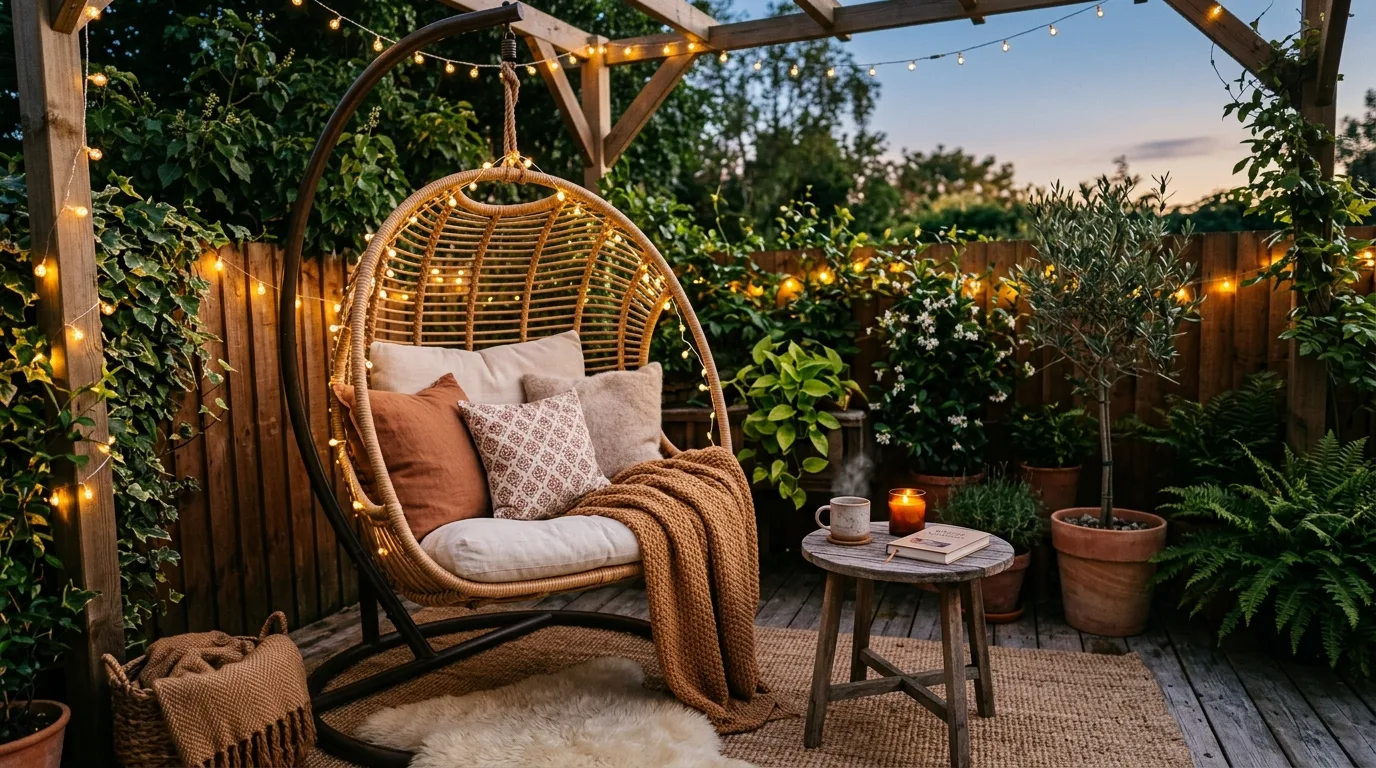 Use planters to create shape and privacy inspiration for an outdoor patio.